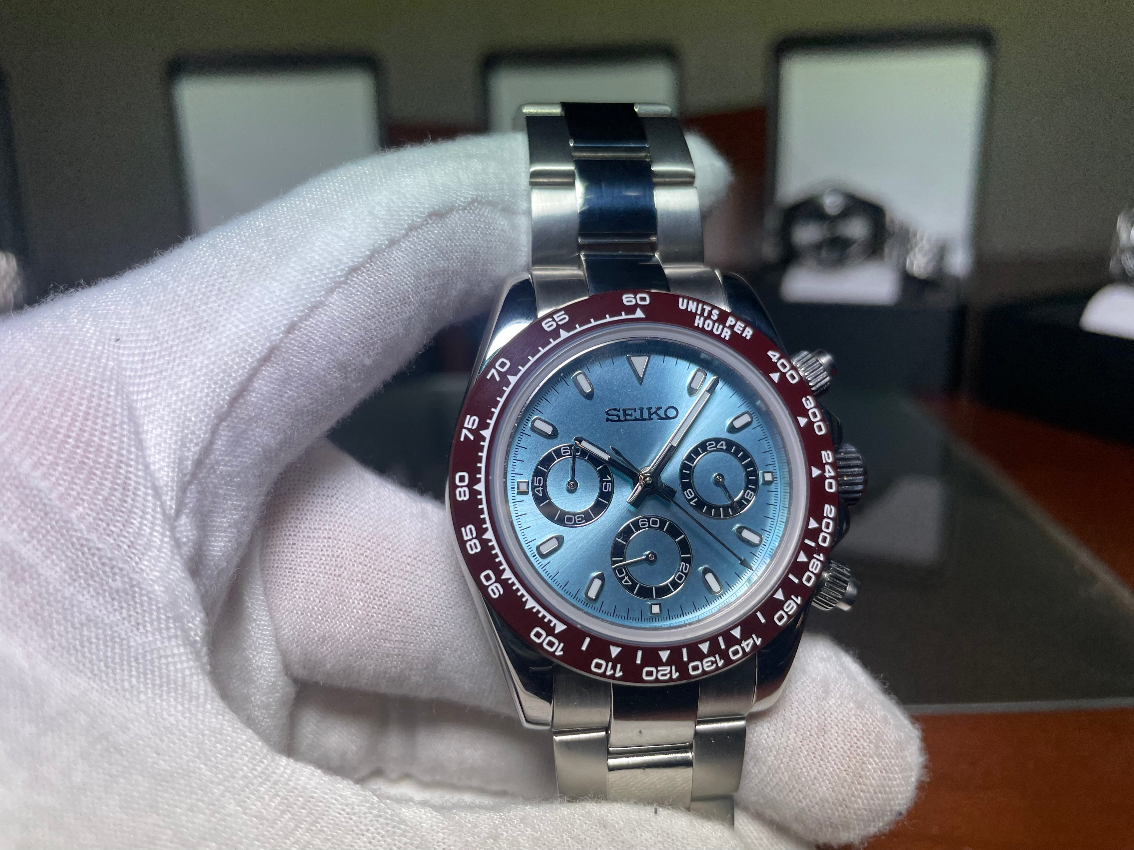 Seiko Daytona Ice Blue Mod