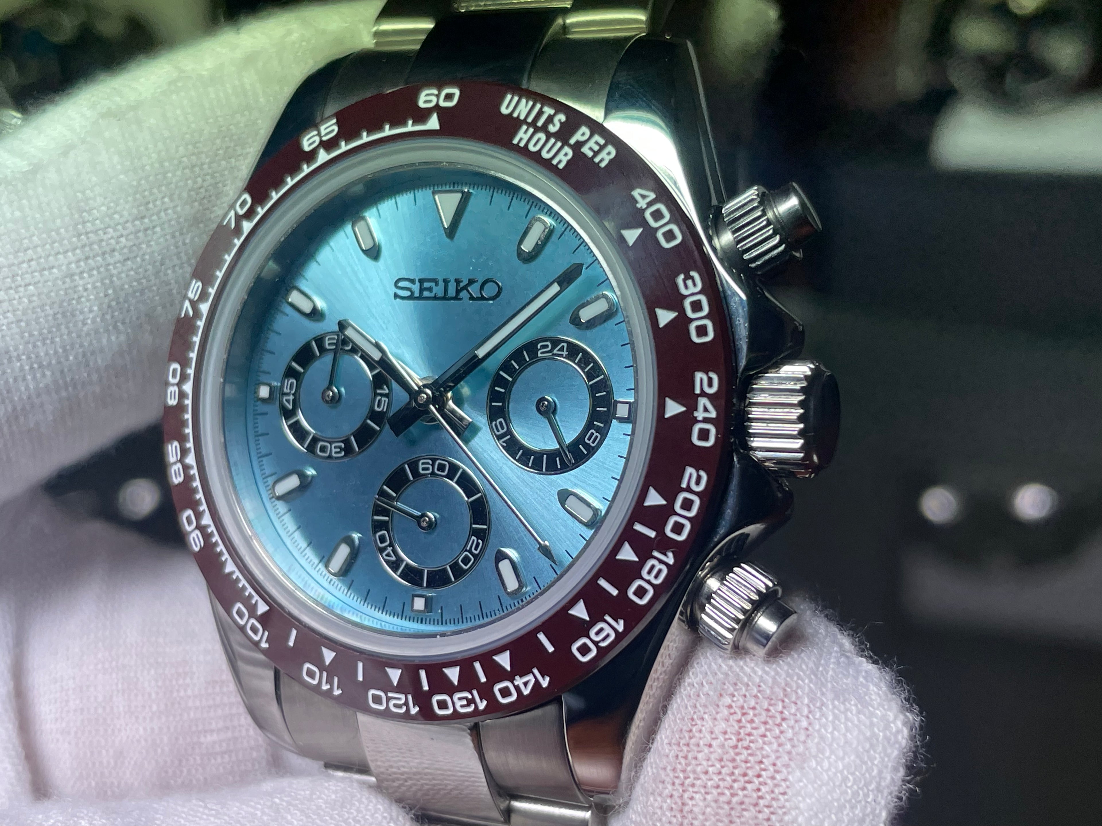Seiko Daytona Ice Blue Mod