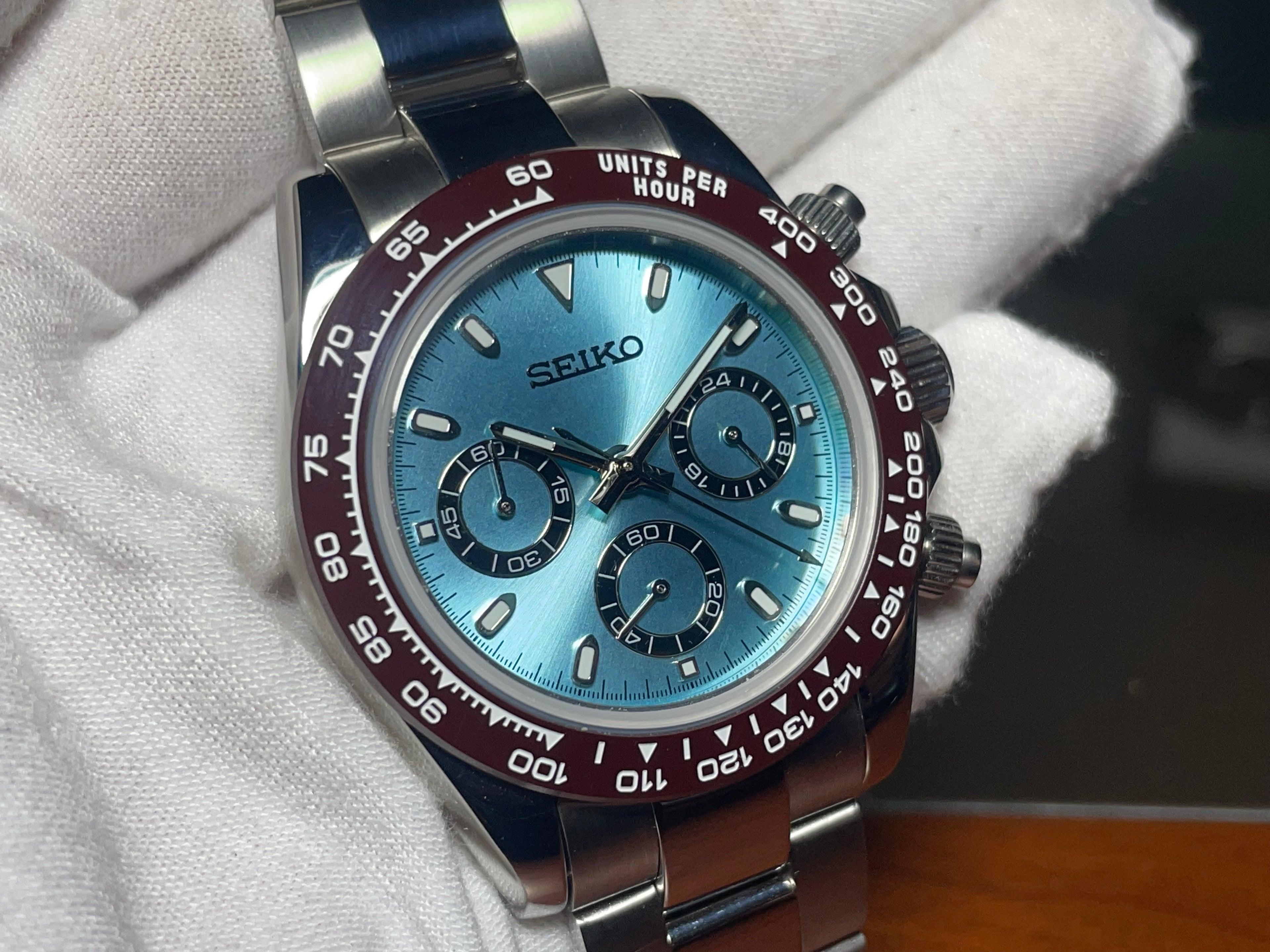 Seiko Daytona Ice Blue Mod