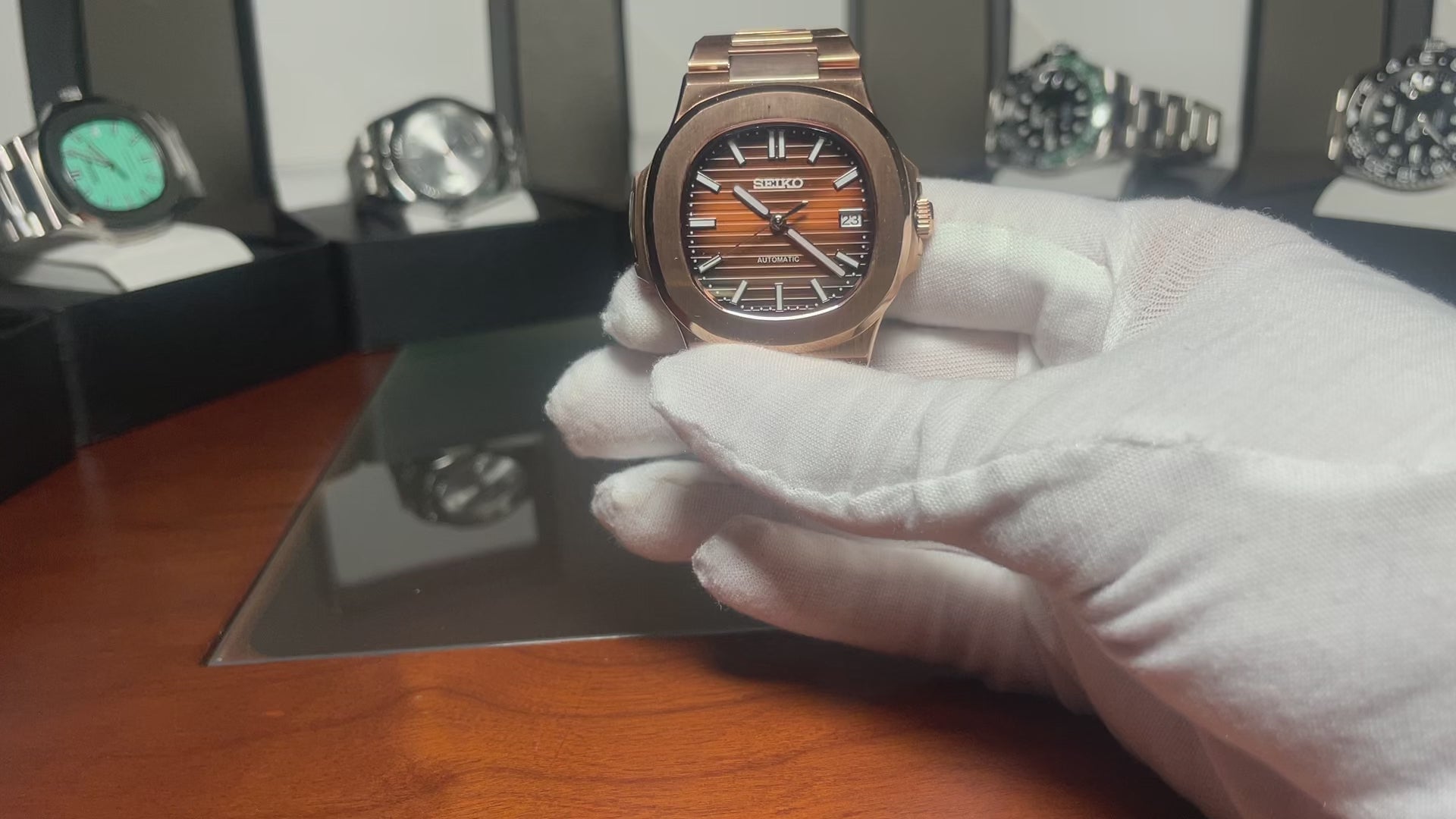 Seiko Nautilus Rose Gold Brown