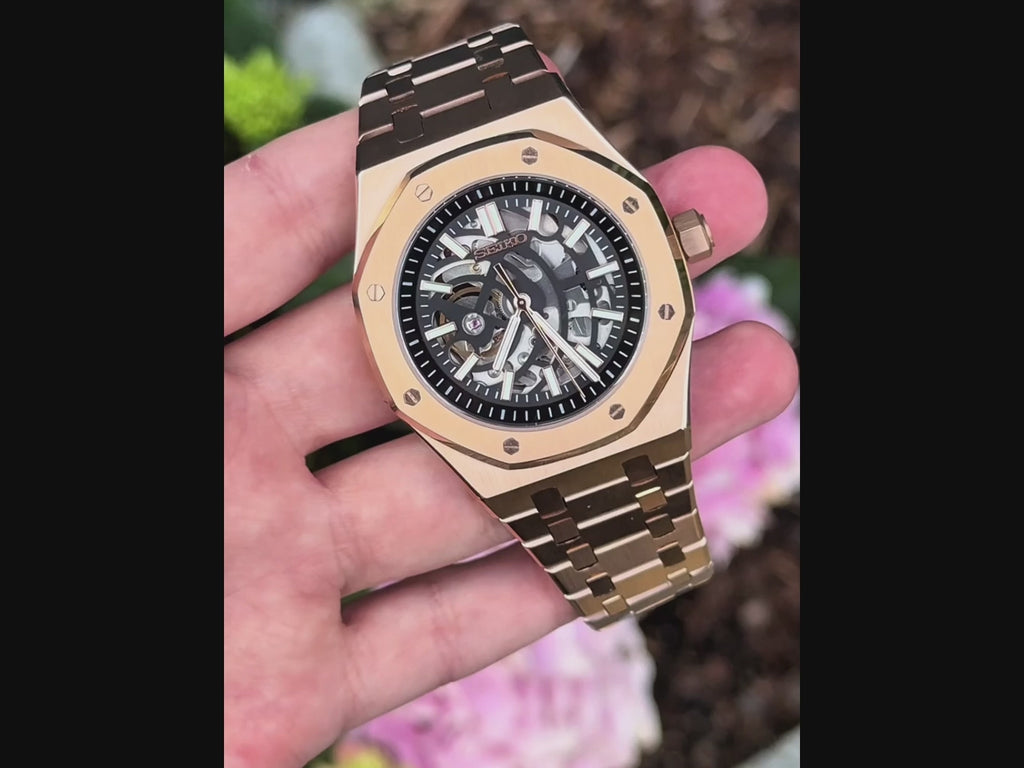 Royal Seikoak Skeleton Roségoud