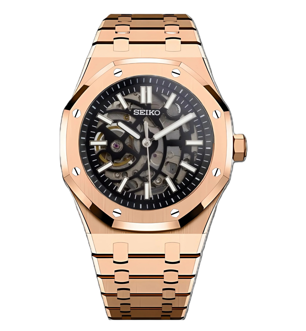 Seiko Royal Oak Skeleton Rose Gold