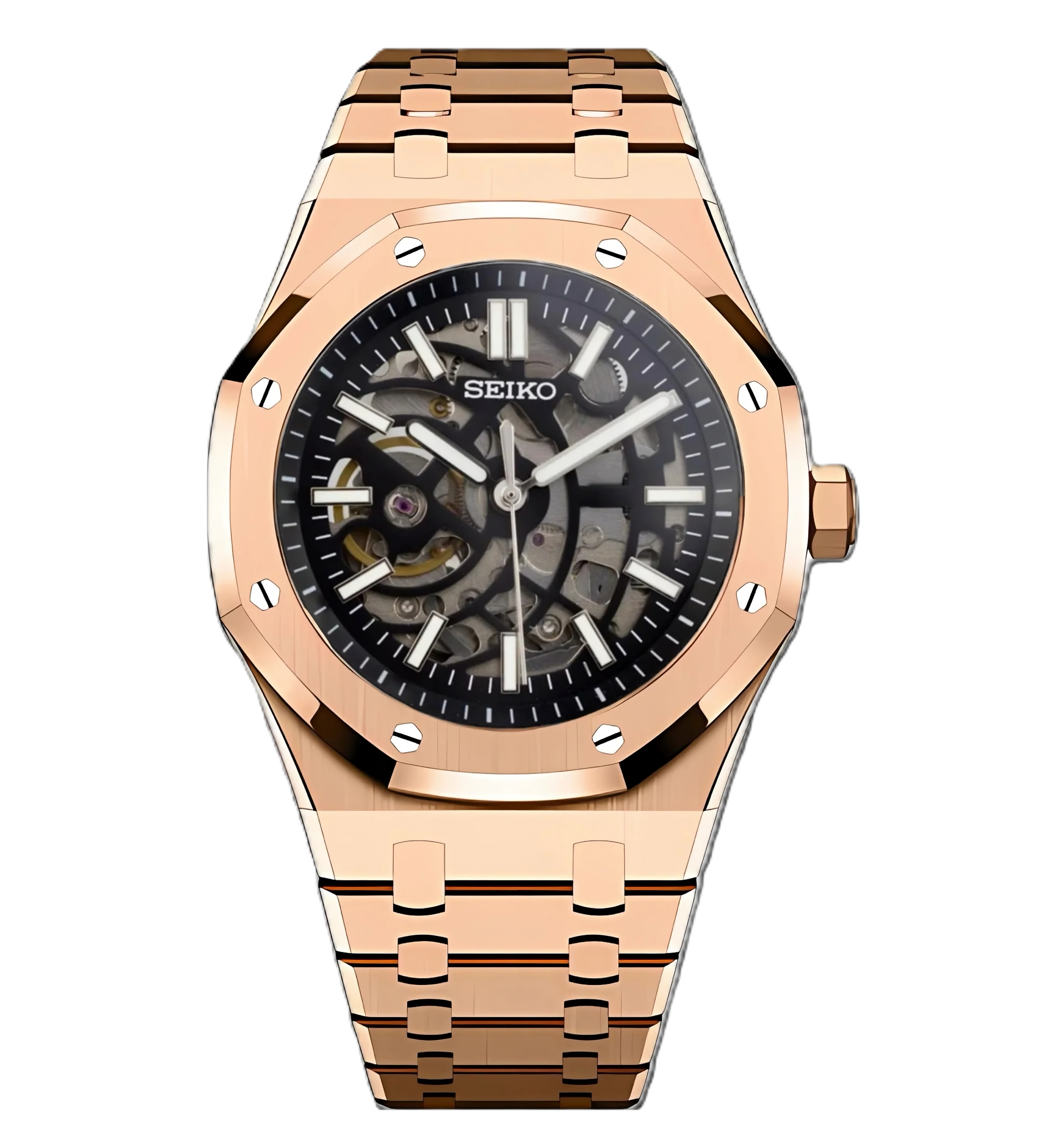Seiko Royal Oak Skeleton Rose Gold