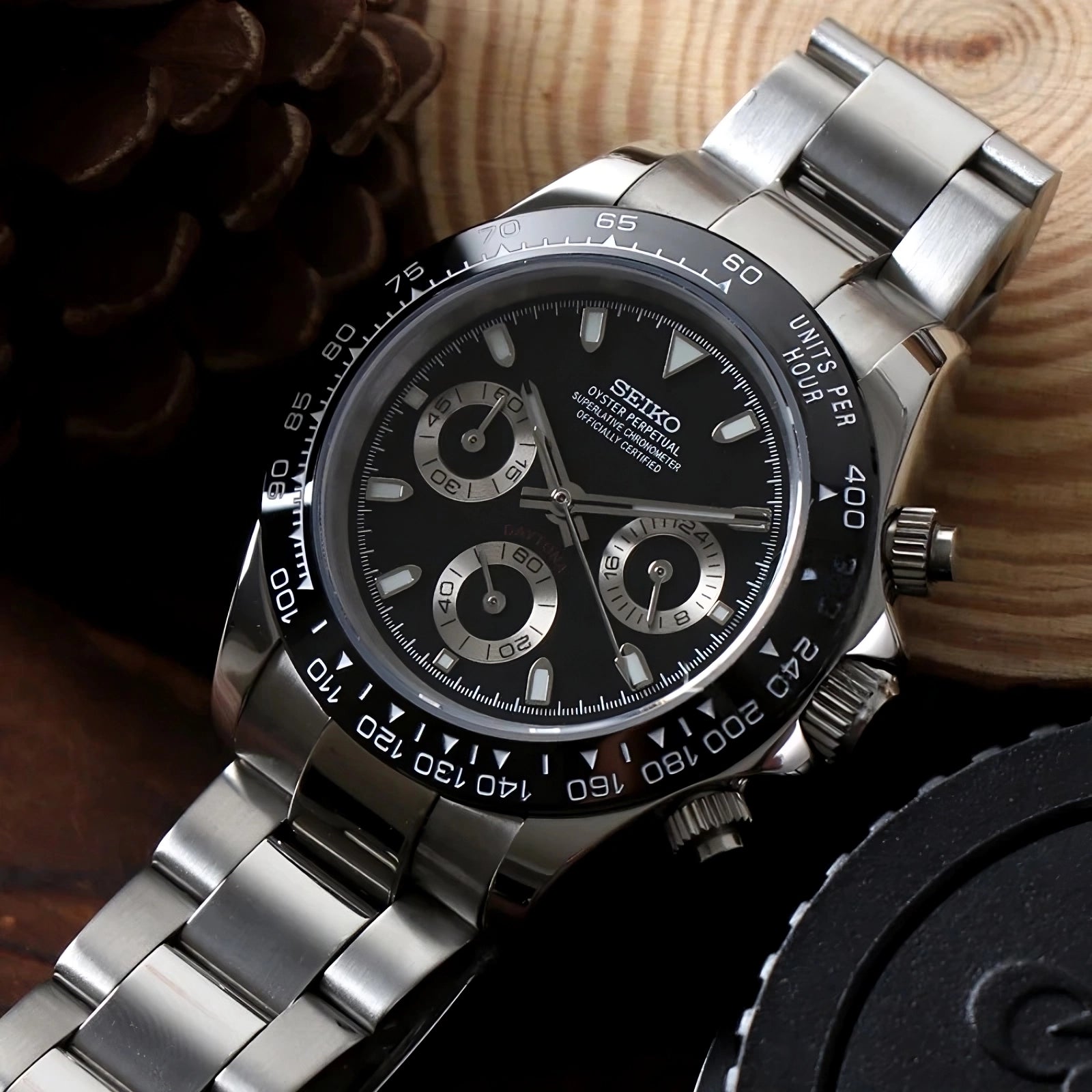 Seiko Daytona Black Panda Mod