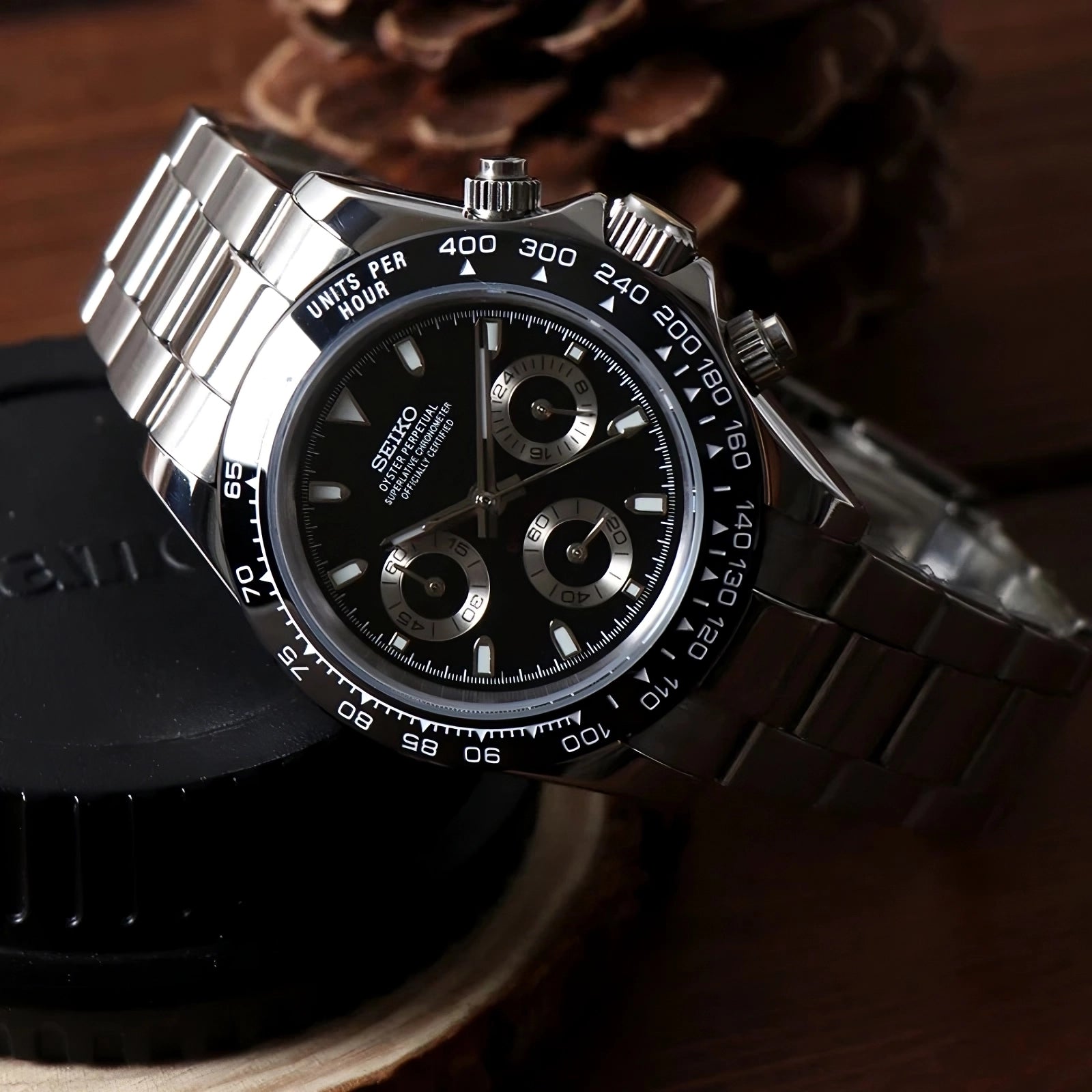 Seiko Daytona Black Panda Mod