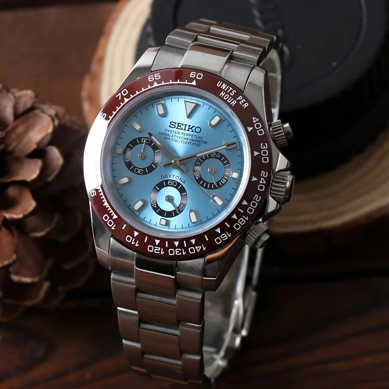 Seiko Daytona Ice Blue Mod