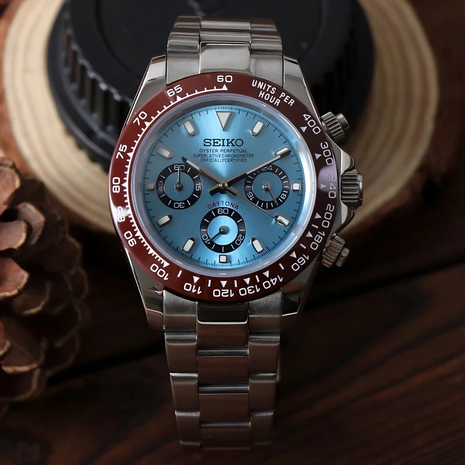 Seiko Daytona Ice Blue Mod