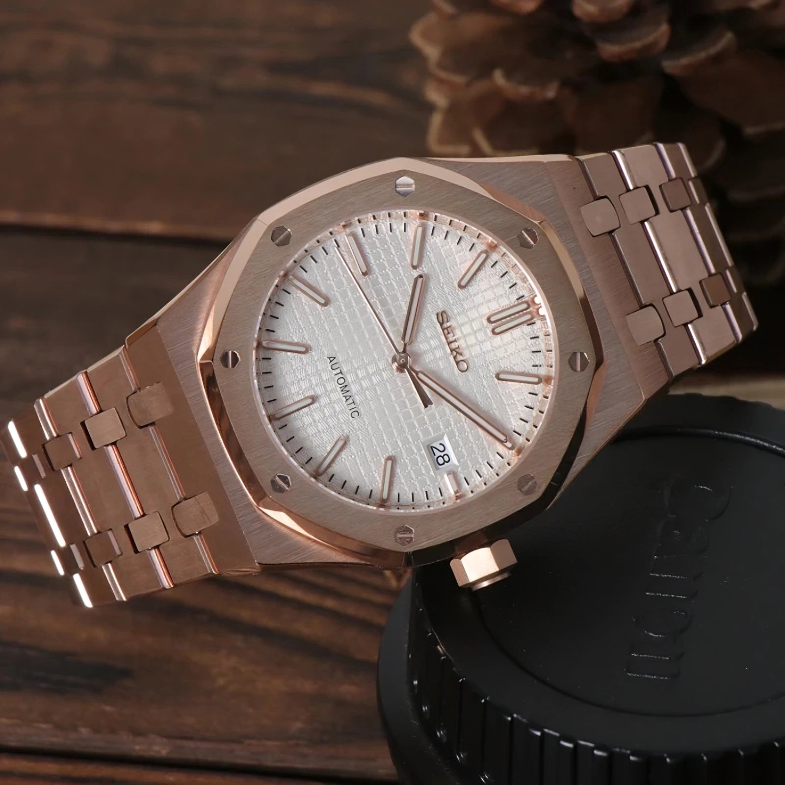 Seiko Royal Oak Rose Gold White