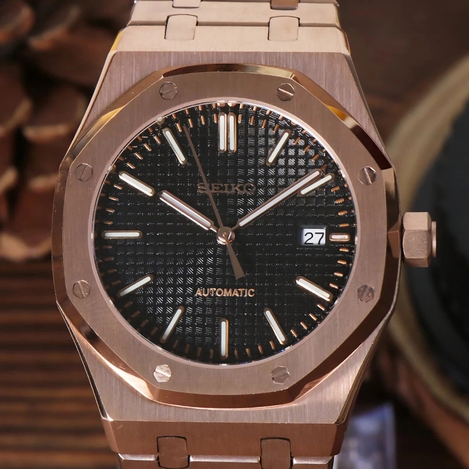 Seiko Royal Oak Rose Gold Black