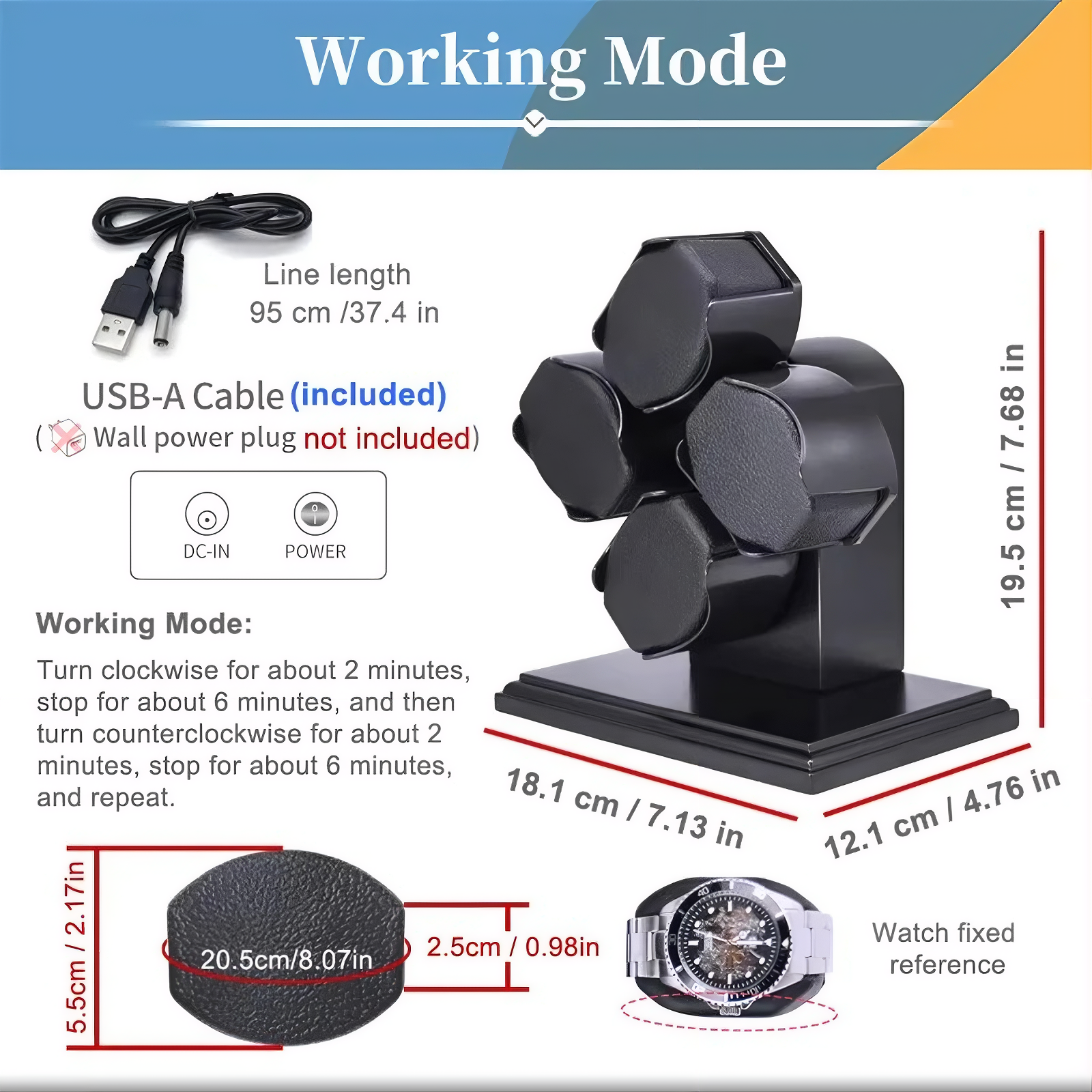Boîte rotative automatique pour 4 montres
